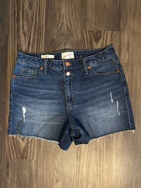 Universal Threads Sz. 8 Vintage Midi Distressed Raw Hem Denim Shorts